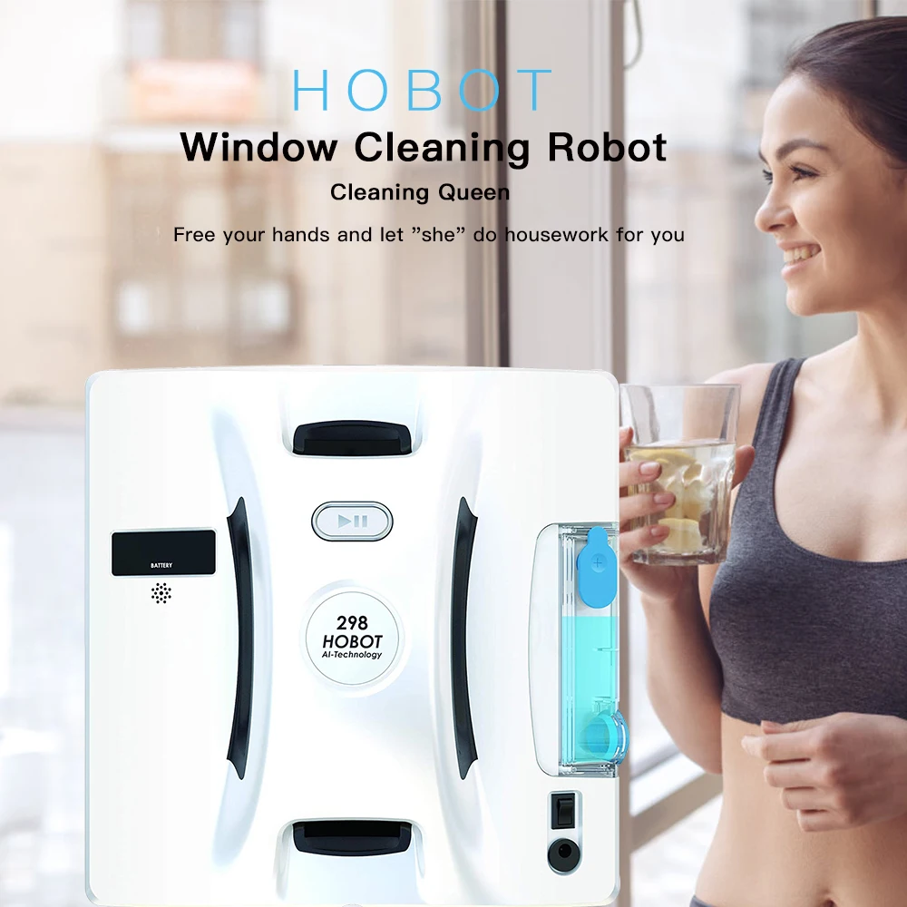 Hobot 298 Window Cleaner Robot Smart Life Windows Cleaner With Water Sprayer Auto Cleaning Smart Phone Control for Home vacuum