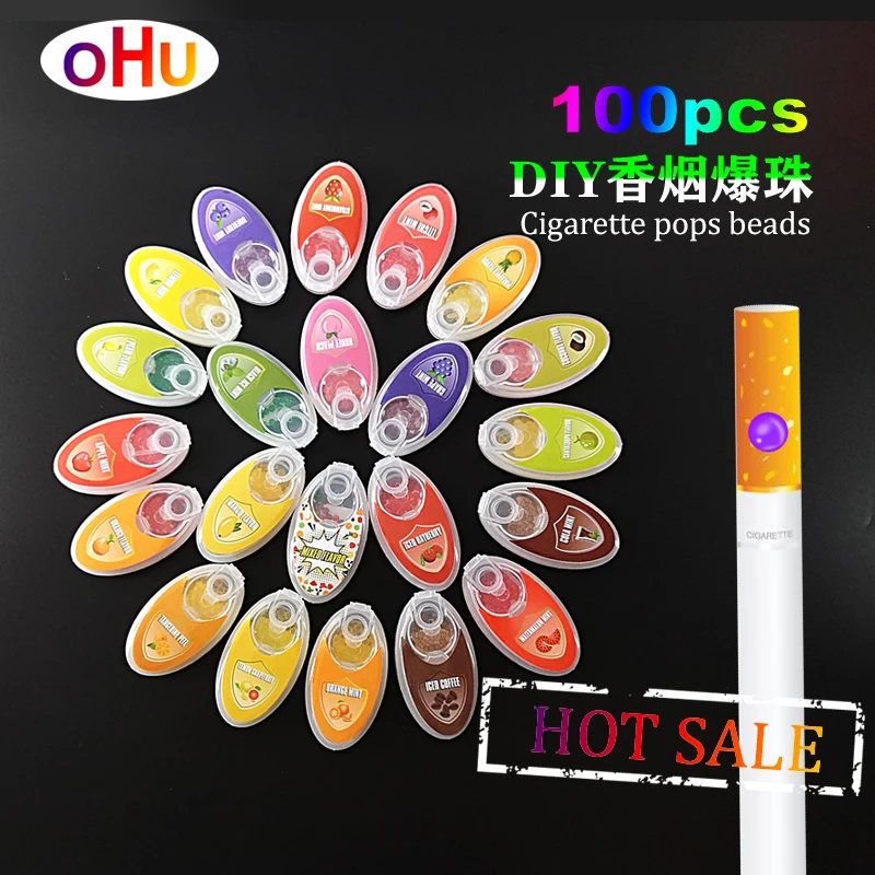 100 pz sigaretta pop perline frutta mentolo capsula menta perline sapore esplosione esplosione palla titolare filtro accessori per fumatori