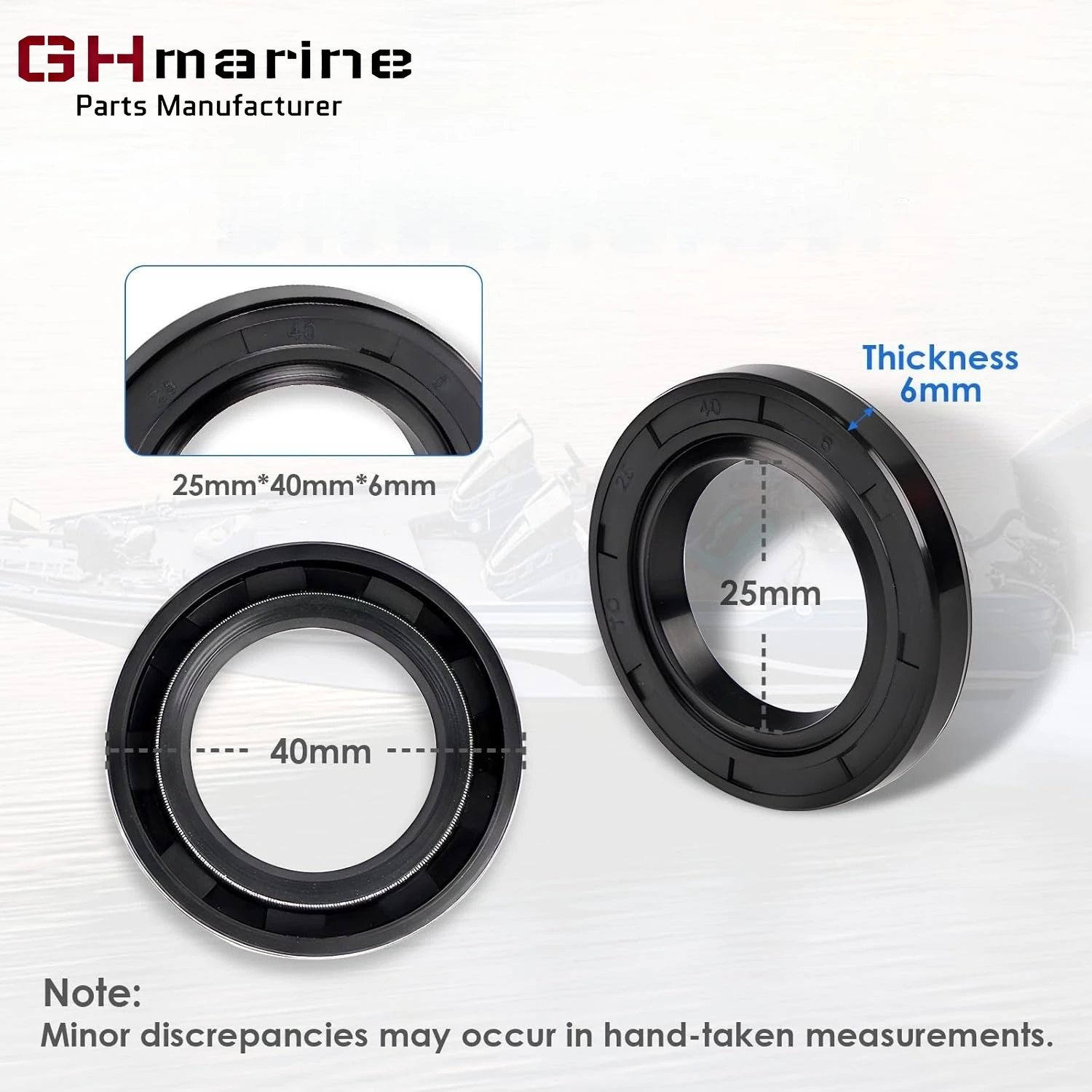 2 Pcs 93101-25M03 Lower Unit Prop Shaft Oil Seal Kit 25x40x6 for Yamaha 50-90 HP 2 & 4 Str Outboard Motor 93102-36M02 18-0587