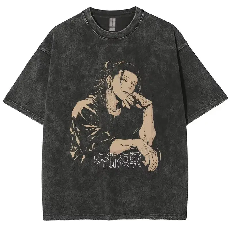 Y2k التي شيرت الرجال الملابس الجديدة في الأعلى و تيز قميص رجالي Camisetas أنيمي Jujutsu Kaisen Gojo Satoru غسلها تي شيرت أوم 61346