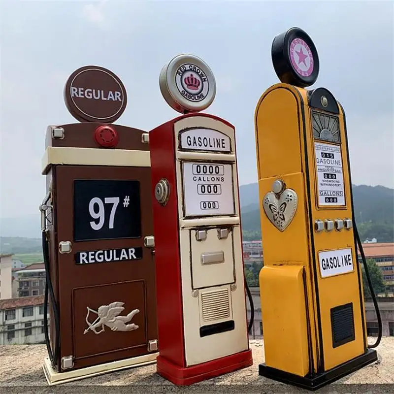 Vintage Style Creative Floor Decoration Iron Sheet Fuel Dispenser Model Simulation Props Bar Model Room Old Soft Decoration