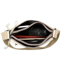 3 Main Pockets High Capacity Shoulder Crossbody Bag for Women Multi-pocket Purse Canvas Handbag Suitable for Mothers Shopping - Image 5
