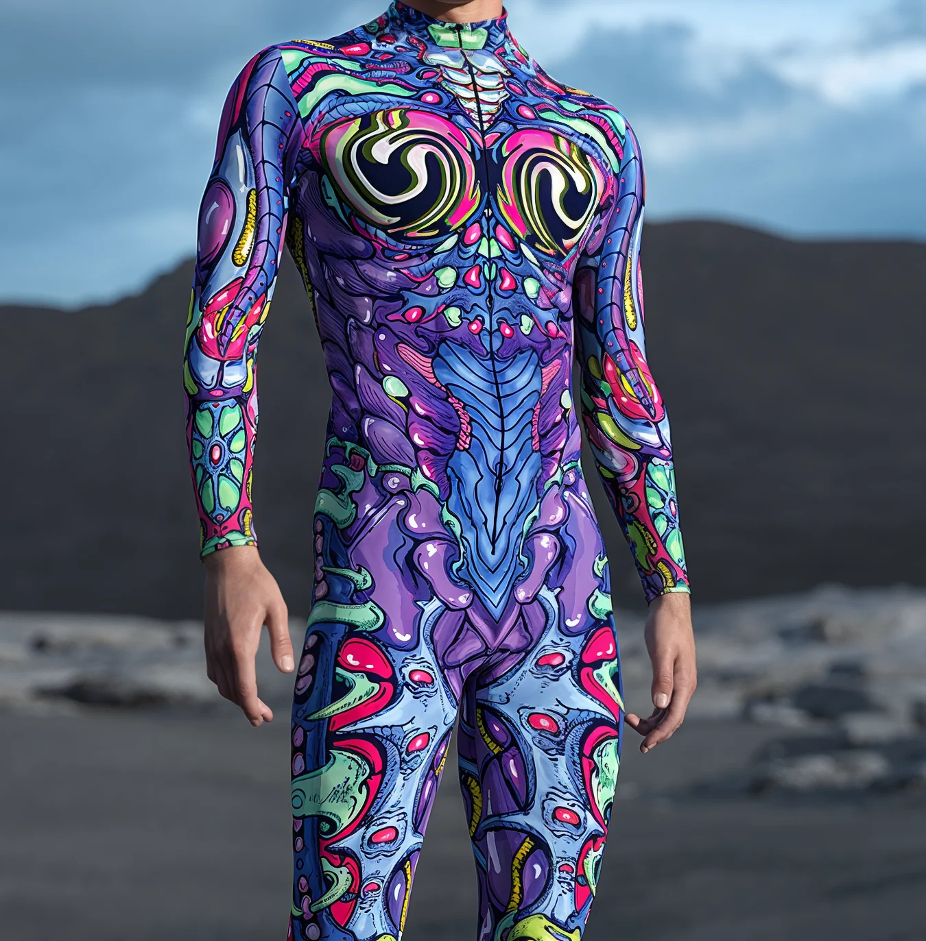 Paar Bug Kostuum Cosplay Jumpsuit vrouwen Mannen Print Catsuit Vakantie Maskerade Partij Zentai Pak Unieke Rave Outfit