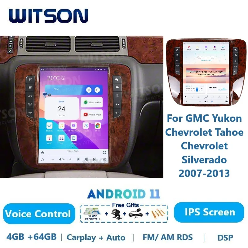 WITSON Android 11 Tesla Auto Stereo For GMC Yukon Chevrolet Tahoe Chevrolet Silverado 2007-2013 AI Voice Carplay Car Multimedia