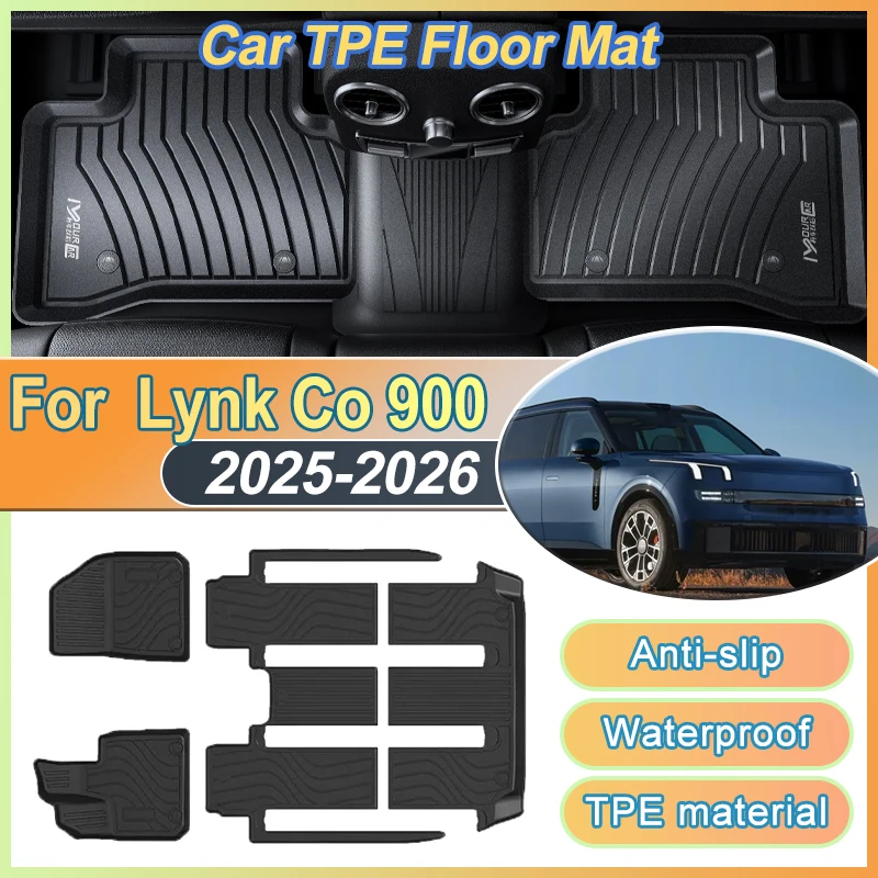 

Car Floor Mats For Lynk Co 900 2025 2026 6 Seats LHD 3D Waterproof Mud Carpet Foot Full Pad Easy Clean TPE Material Accessories