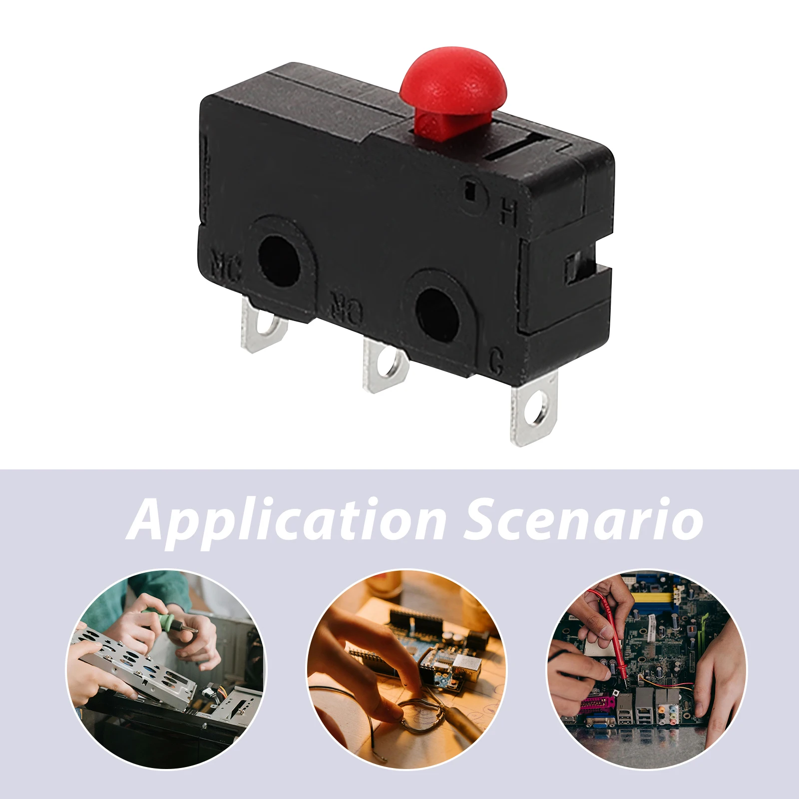

10pcs Limit Pin Plunger Micro Switch Universal Appliance Switch Replacement Home Electronic Components Sturdy Ppa Material Easy