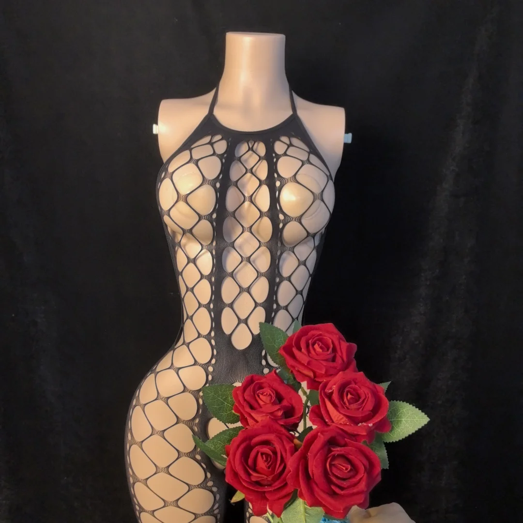 SEXY Mode Frauen Dessous Body Durchsichtige Hohl Fishnet Top Sling strap Off Schulter Mini Hot Bodys