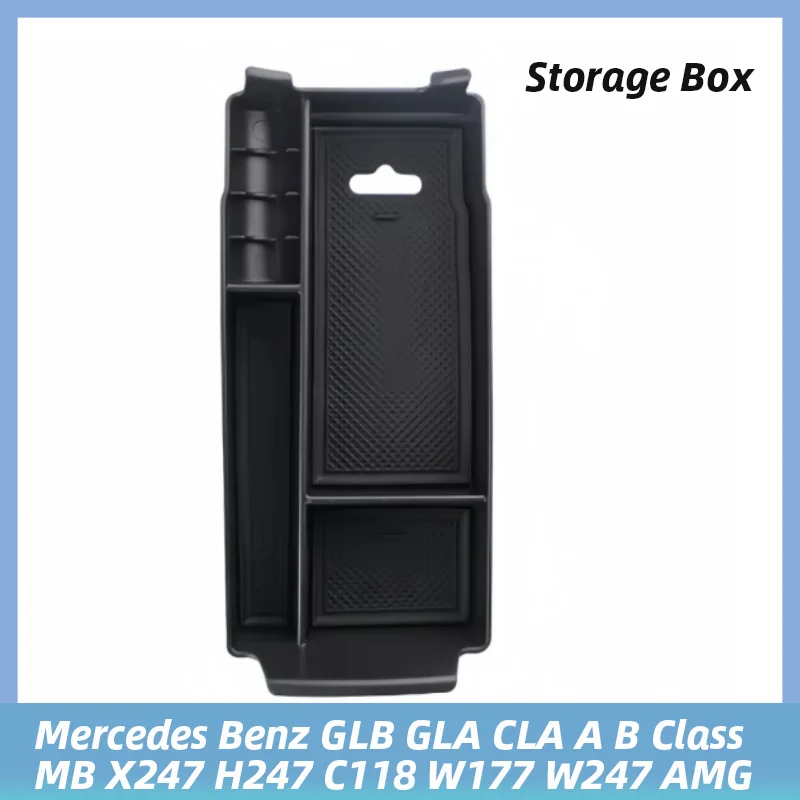 

For Mercedes Benz GLB GLA CLA A B Class MB X247 H247 C118 W177 W247 AMG Car Interior Central Armrest Storage Box Container Tray