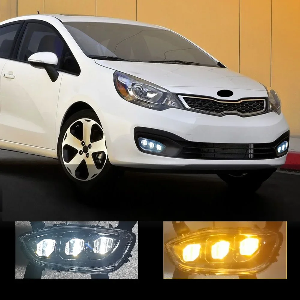 

LED Front Bumper Fog lights Foglight day light Turn signal light for kia KA RIO 2012 2013 2014 2015