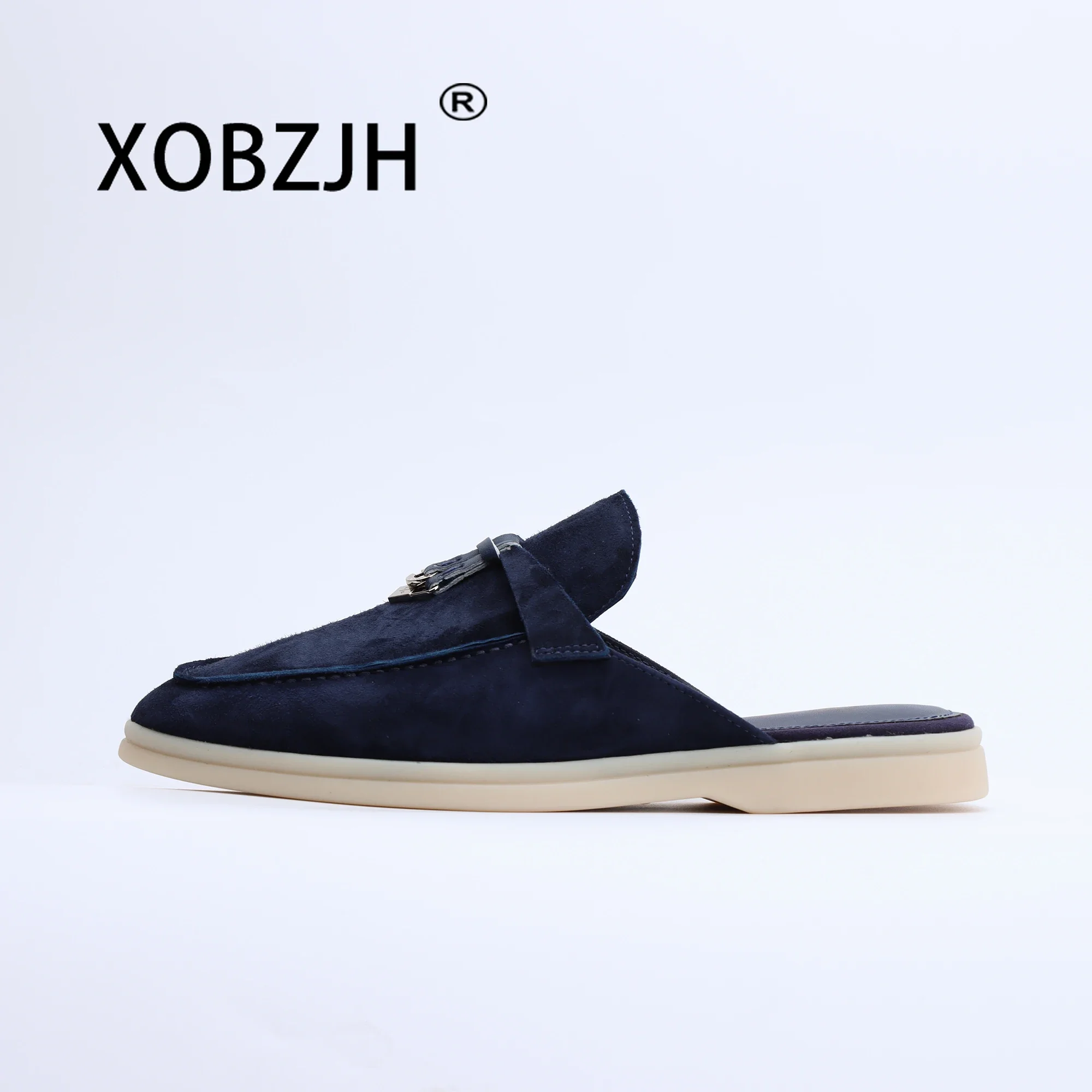 No Logo-Luxury Designer Tassel Suede Leather Loafers for Women 2025 Slip On Slippers Flat Shoes Work Walking Shoes High Quality