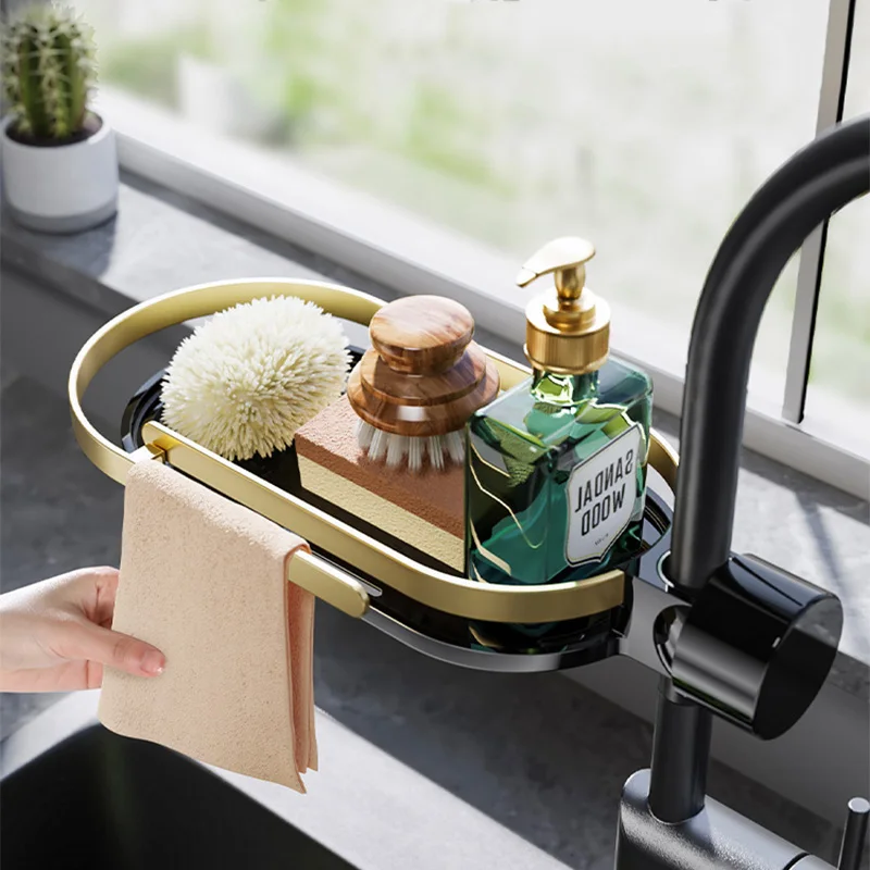 

Sink Shelf Kitchen Sinks Organizer Soap Sponge Holder Sink Drain Rack Storage Basket Kitchen Gadgets Accessories Tool