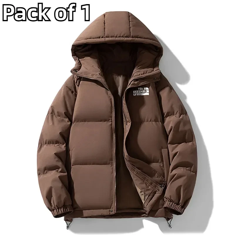 Men Down Hooded Jacket 2024 Winter New Parkas Harajuku Trendy Couple Casual Outwear Letter Print Male Padded Warm Coats