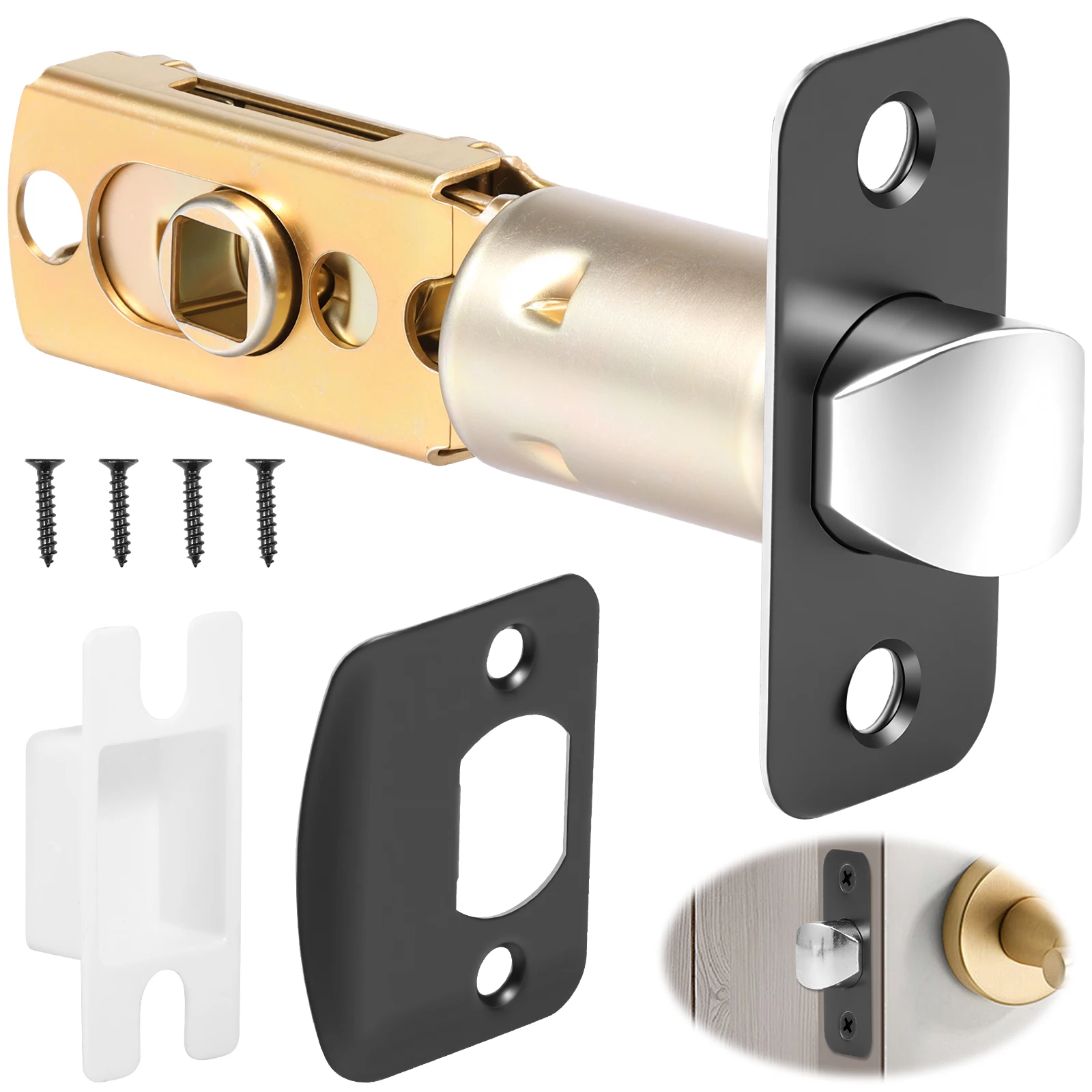 

45 ° Угловой поворотный замок из нержавеющей стали для межкомнатных дверей ванных комнат, с функцией приватности, с поворотной ручкой, корпус замка, сердцевина замка, фурнитура для ремонта