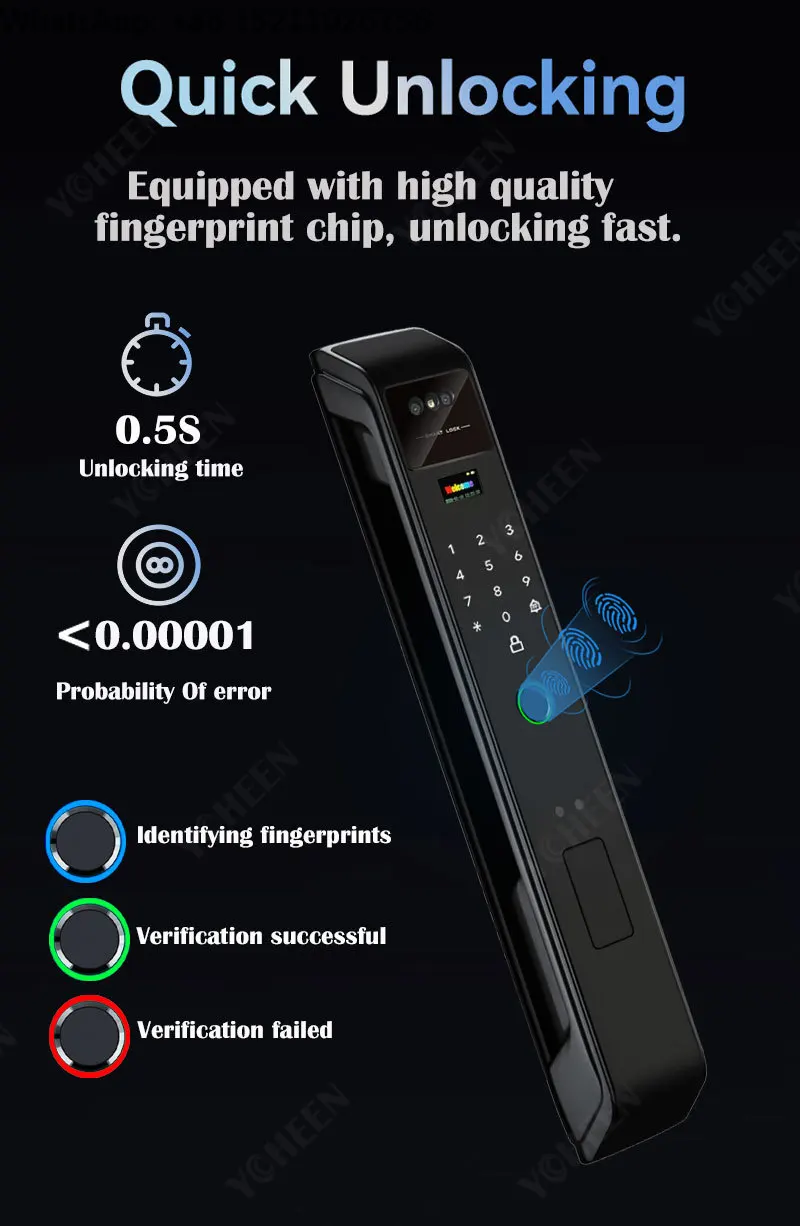 WIFI App Remote Temporary Password Smart Face Fingerprint Key Card Electronic 6068 Mortise Door Lock Cloud Storage for Wood