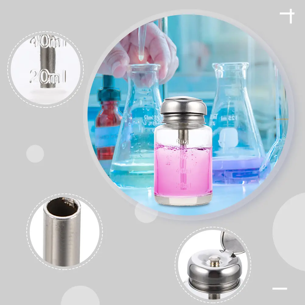 

2 шт. прозрачные стеклянные флаконы-дозаторы, пустые косметические емкости, многофункциональные контейнеры для хранения спирта, жидкостей и средств для снятия макияжа