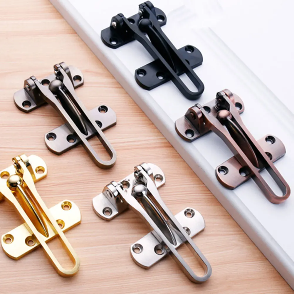 Wooden Door Latch,Door Buckle Furniture Hardware Buckle Anti-Theft Chain Hotel Interior Door Safety Lock For Homes Hotels