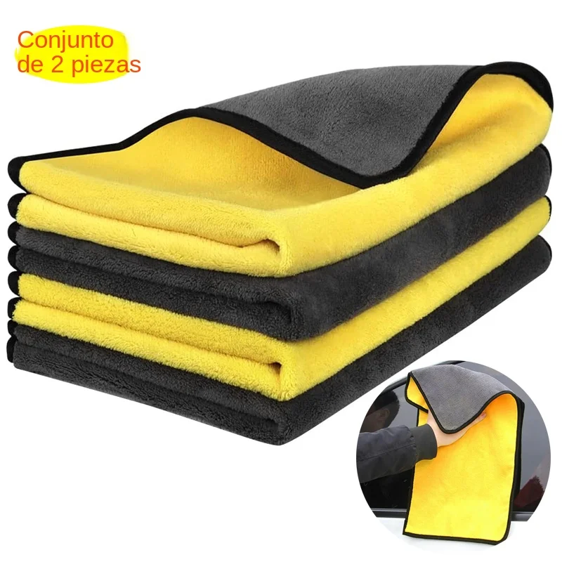 2 unids/lote 30x3 0/40/60cm toalla de microfibra para lavado de coches paño de secado y limpieza de coche paño para el cuidado del coche toalla de microfibra paño de microfibra para coche