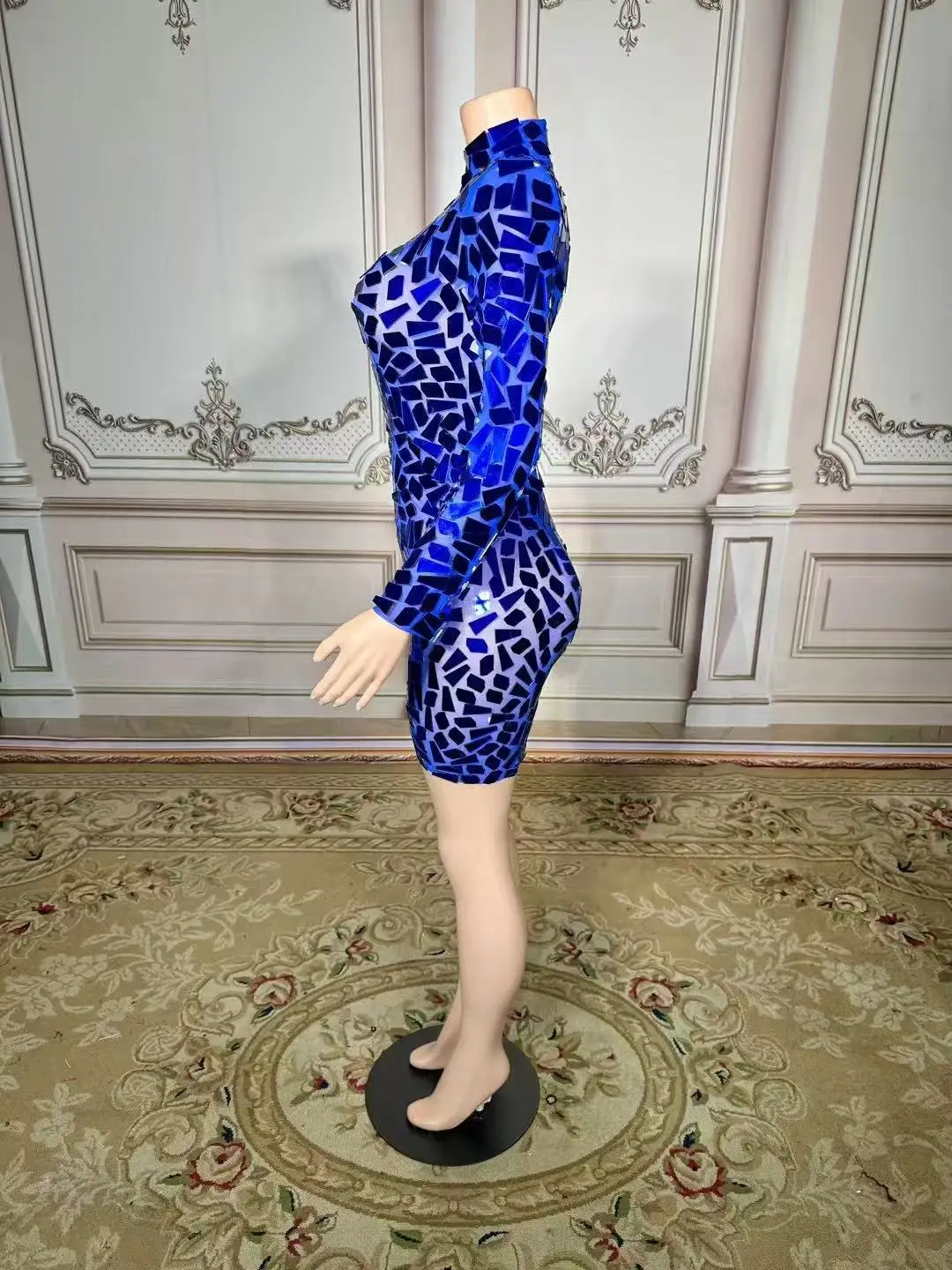 

ZD Luxury Women's Mini Cocktail Dress Natural Sexy Ball Gown Sequins Rhinestone Breathable Anti-Wrinkle Stage Performance