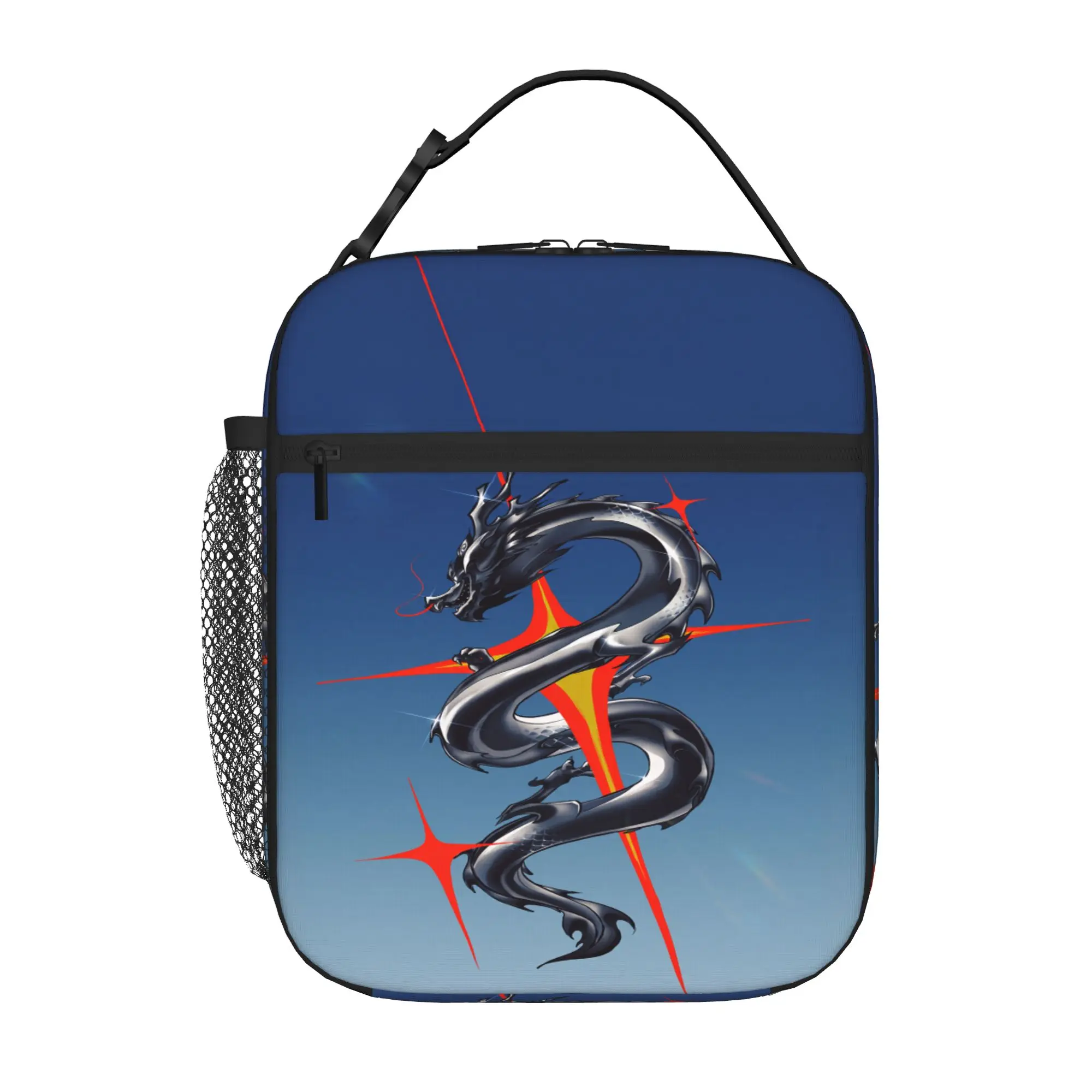Back to school season Lunch Box Bag Silver Dragon Sky Fantasy Art Kawaii Good Quality Multi-Function Heat Preservation Lunch Bag