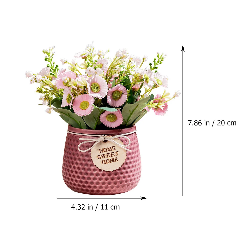 

1Pcs Lifelike Daisy Bonsai Ceramic Potted Plant Artificial Decoration for Study Room Office Desktop Accessories