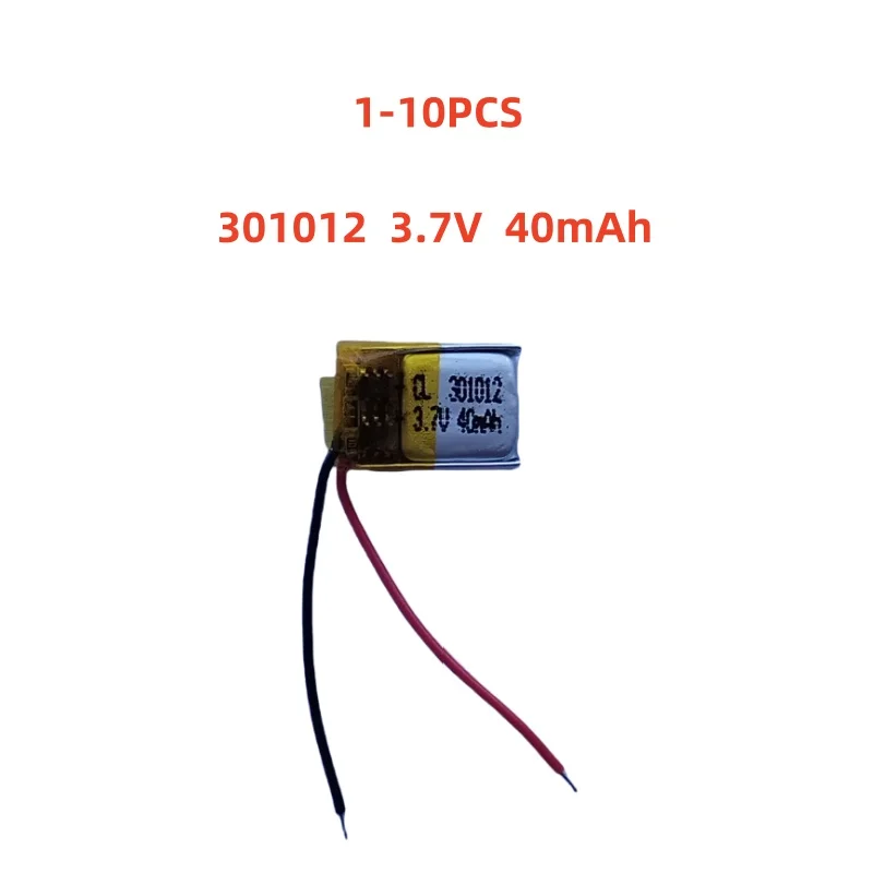 

301012 3.7V 40mAh Small Size Lipo Rechargeable Battery Lithium Polymer For MP3 Bluetooth MID headset headphone video pen