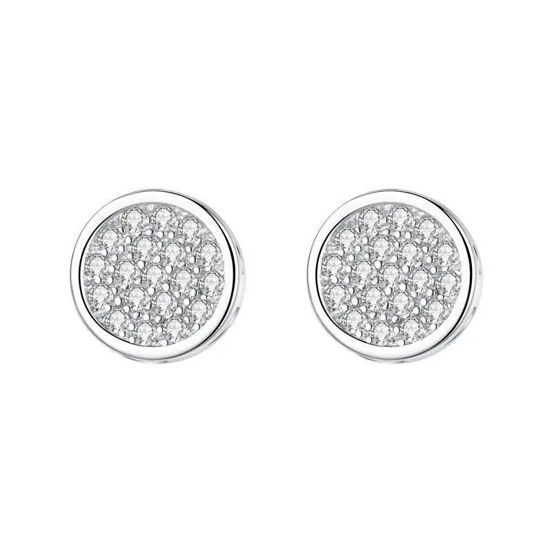 

Корейские серебряные серьги S925 Cool — роскошные микро-паве, зажимы-кольца в европейском стиле