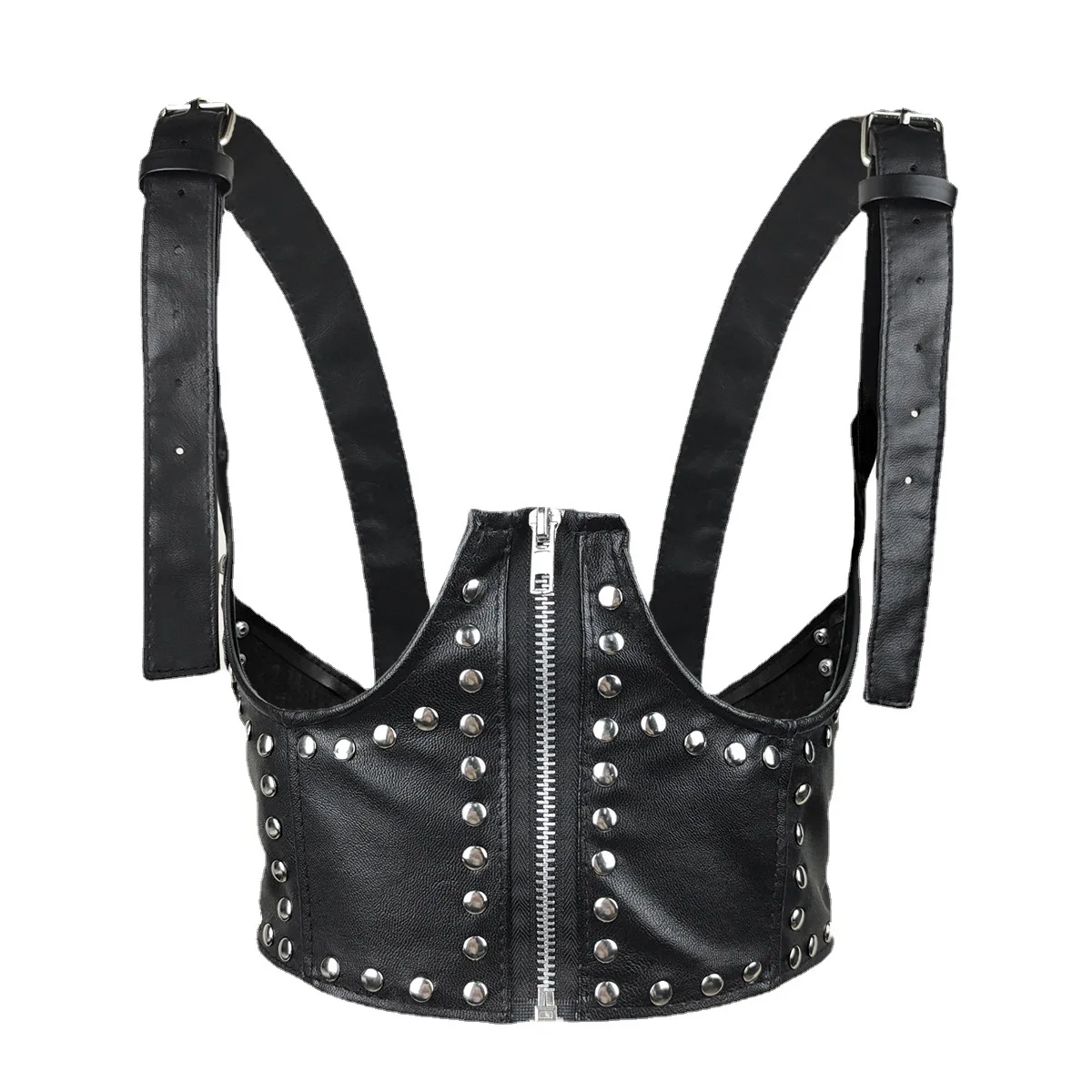 

Punk Rivet Style Harness Waist Belts Women Gothic HaraJuku Bondage Chest Harness Top Bondage Cage Bra Black Garter Belt Straps