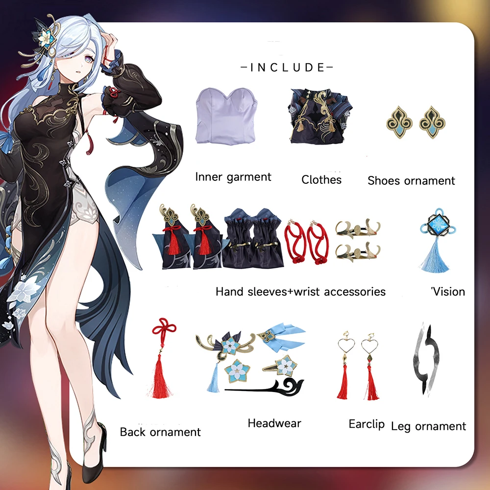 متوفر في المخزون أزياء Ganyu الجديدة التأثيرية أزياء Genshin Impact التأثيرية Twilight Blossom Gan Yu مجموعة كاملة زي تنكري