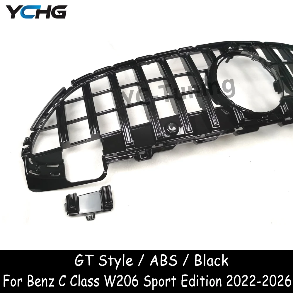 W206 GT Panamericana Front Bumper Grille For Mercedes Benz C Class C206 Sport Edition C180 C200 C300 Grille 2022-2026，NO fit c63