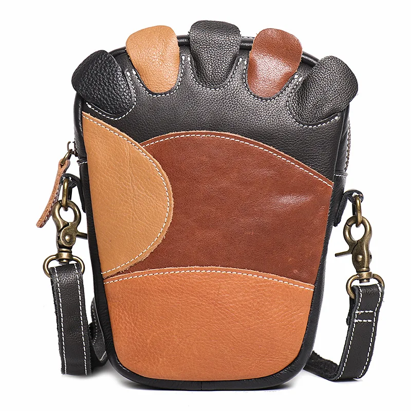 

Retro personality toe-shaped man leather shoulder bag leather bump color messenger bag simple mobile phone bag