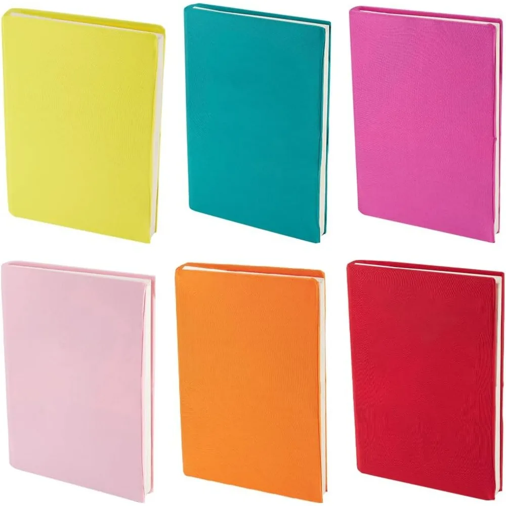 

6 Colors Stretchable Book Cover Washable Reusable Large Nylon Book Sleeve Book Protector Elastic Notebook Wraps