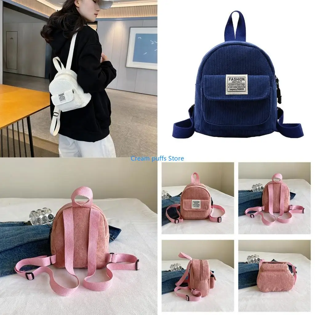 50LE Women Travel Backpack Student Backpack Corduroy Backpack Aesthetic Backpack