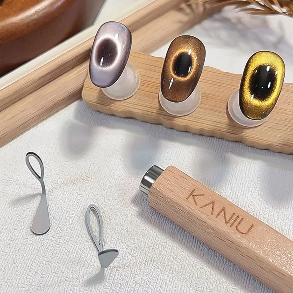Olive-shaped Guide Cat Eye Nail Art Tool DIY Manicure Kit Iron Cat Eye Magnet for Nails Nail Magnet Set for Nail Art Accessories