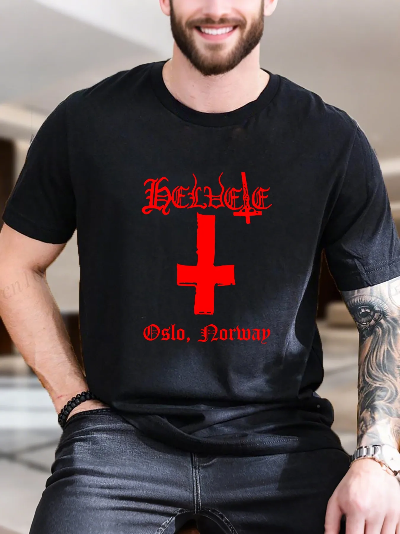

New Arrival Fashion Men's Cotton Printed T-Shirt Trendy Red Letter E Design Breathable Comfortable Casual Wear Pure Cotton Soft