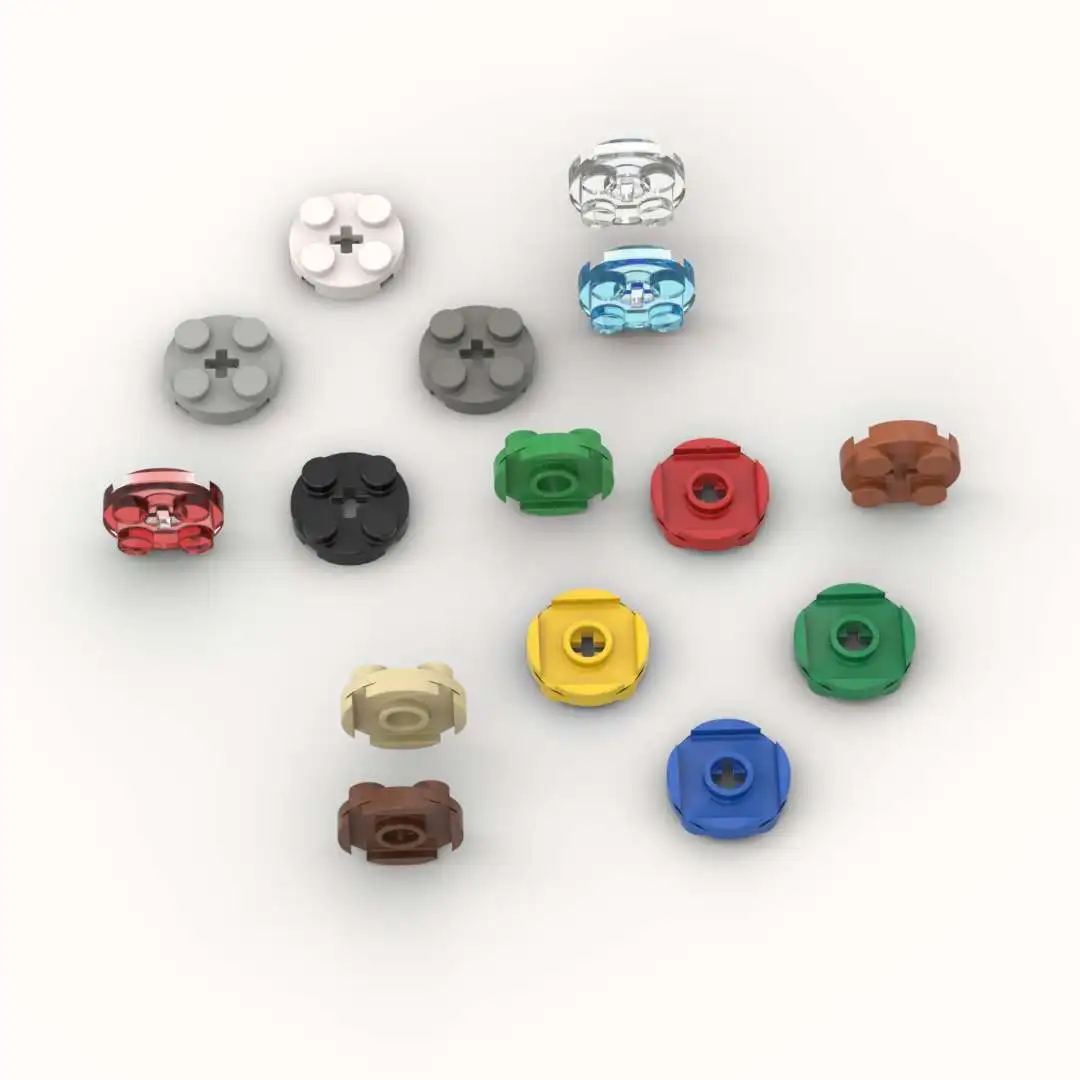 

10PCS Parts Plate 4032 Round 2x2 With Axle Hole Building Blocks 100% Compatible DIY Bricks Toys