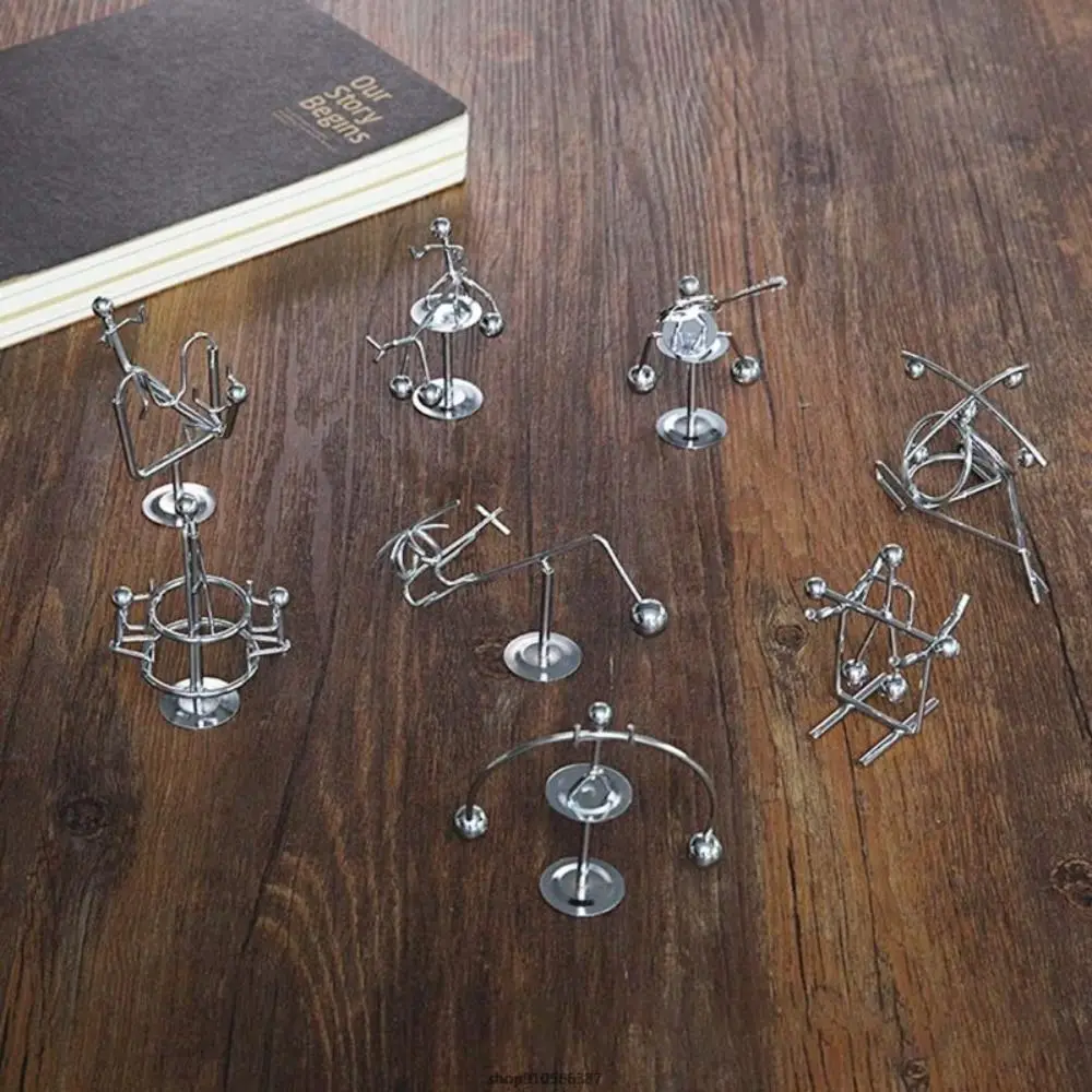 Stainless Steel Balance Ball Toy Home Decor Weightlifter Kinetic Art Decompression Desk Toy Pendulum Cradle - Image 2