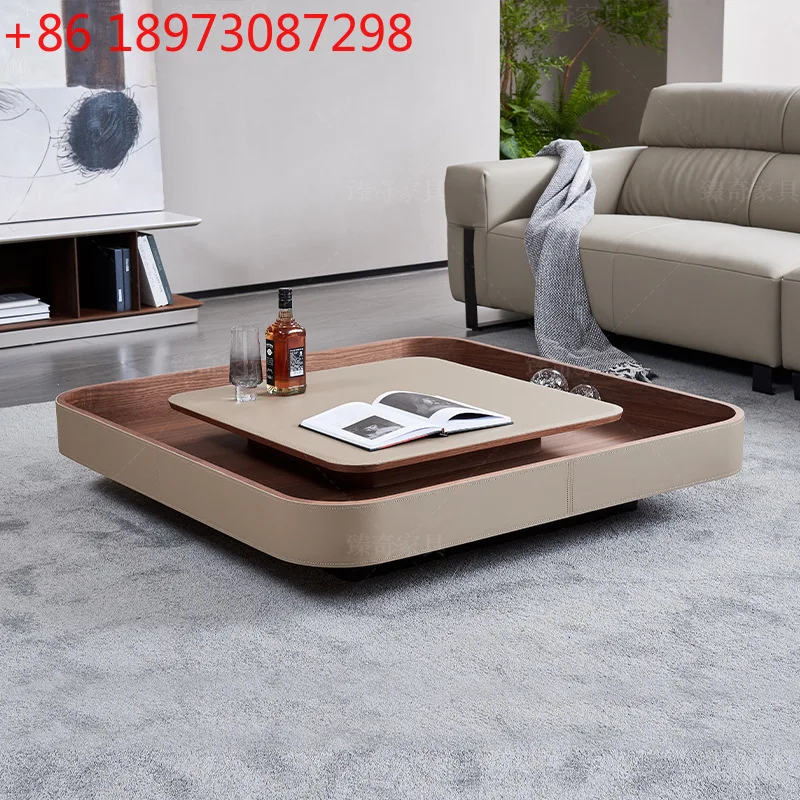 

Итальянский минималистичный квадратный журнальный столик, простой бытовой двойной журнальный столик для гостиной