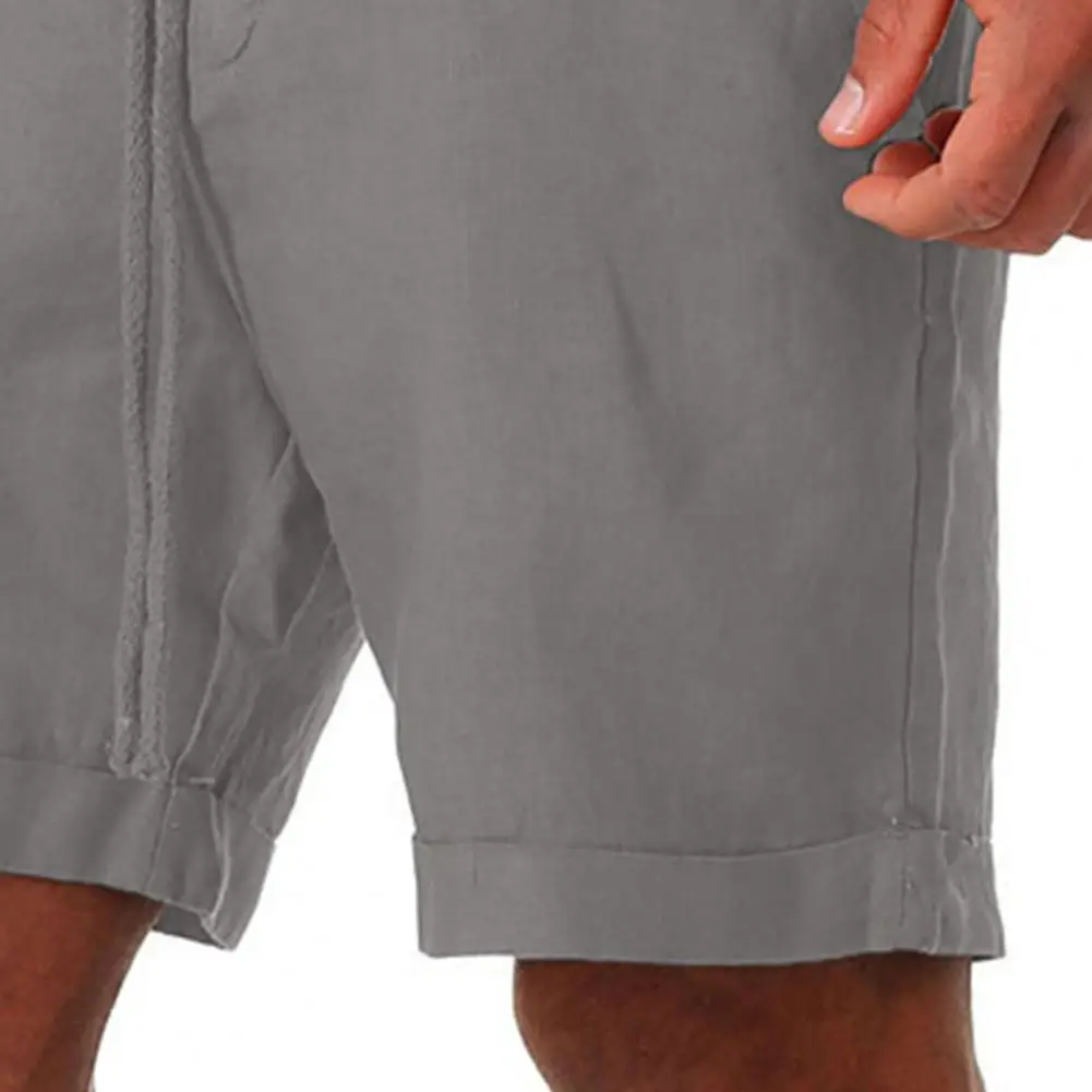 Fashion Men\'s Linen Shorts Men Summer Cotton Beach Short Men New Wild Leisure Loose Solid Cargo Shorts