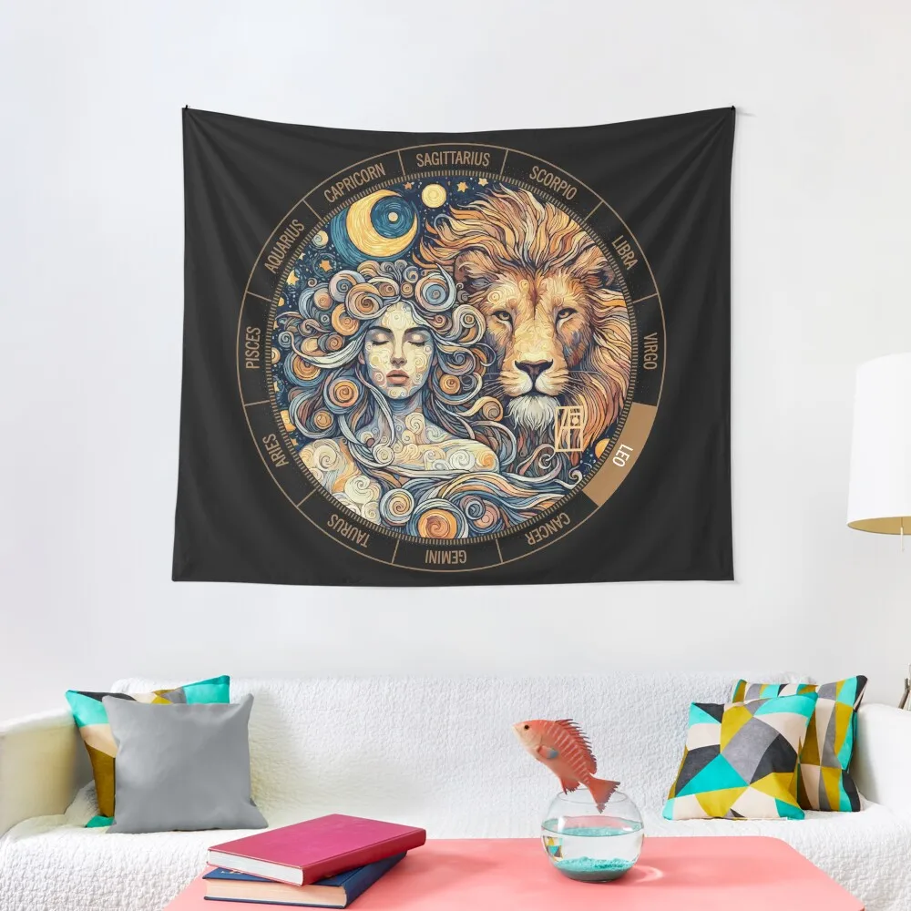 

ZODIAC Leo - Astrological LEO - LEO - ZODIAC sign Van Gogh style 4 Tapestry Christmas Decoration Nordic Home Decor Tapestry