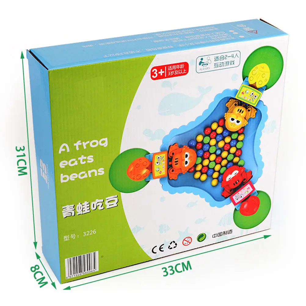 

1Set Frogs Swallowing Beads Interactive Educational Game Desktop Fun Color Recognition for Kids