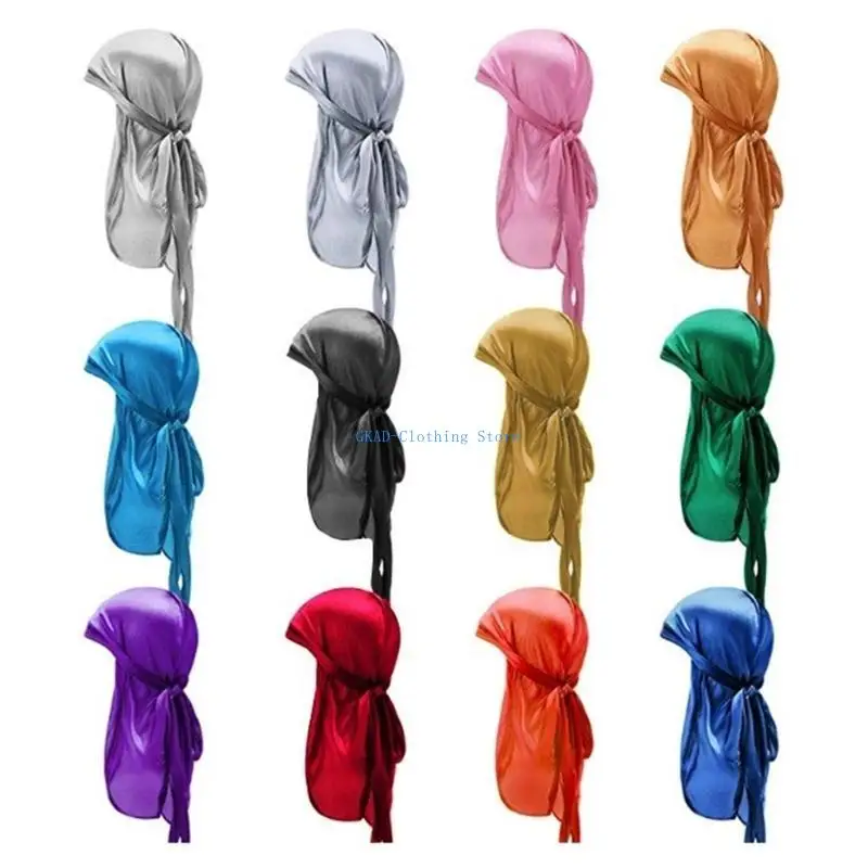 N0PE Đuôi Dài Durag Headwrap Nắp Dành Cho Nữ Durag Đầu Quấn Nhanh Khô Mũ Turban Cho Dreadlocks Nhiều Kiểu Tóc