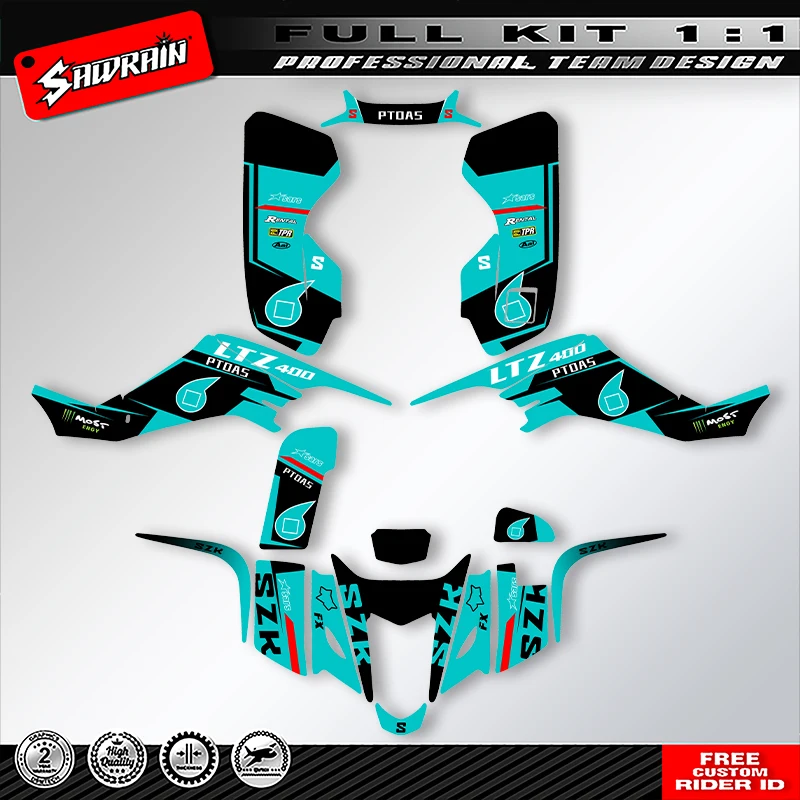 Sawrain For SUZUKI  LTZ400 2003 2004 2005 2006 2007 2008 Custom Motorcycle Graphics Backgrounds Decal Stickers Kit 002