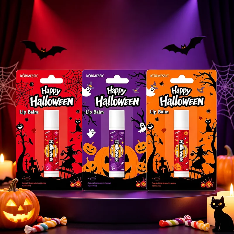 Halloween Theme Lip Balm Moisturizing And Non-sticky Lip Care Stick Fragrance nourishing Hand Cream Set Halloween Gifts
