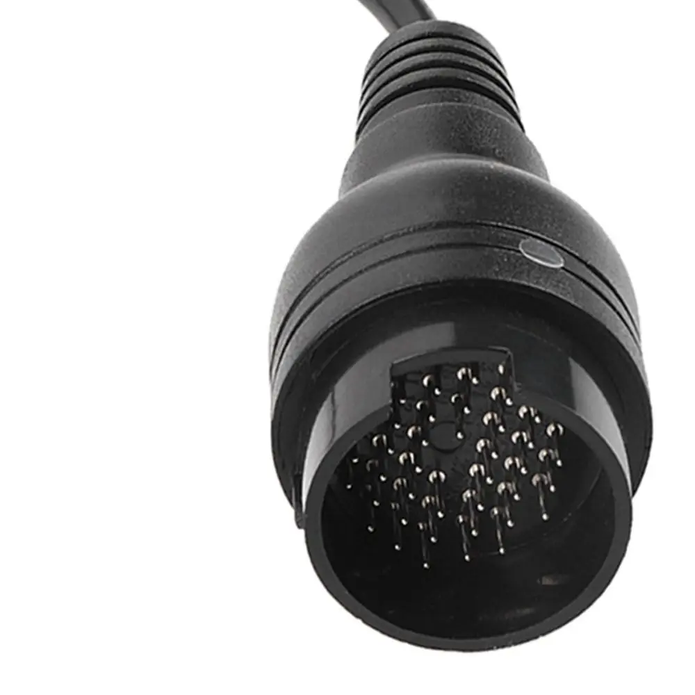 ABS Adapter Cable Durable Black 38 Pin To 16 Pin Connector High Reliability Stable Diagnostic Cable for Iveco Truck
