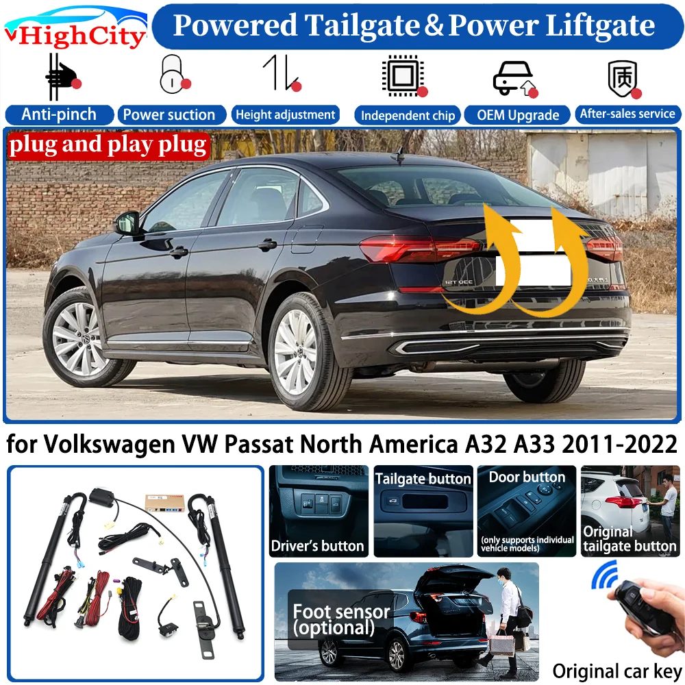 for Volkswagen VW Passat North America A32 A33 2011-2022 Automatic Smart Powered Tailgate Power Liftgate System Trunk Lift Kit