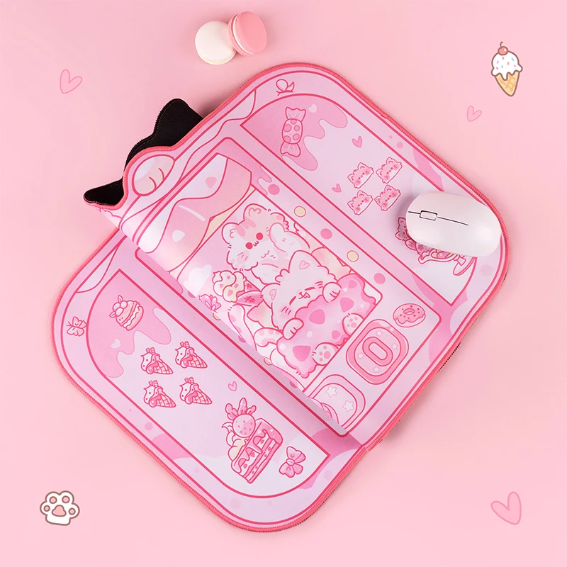 Extra Large Kawaii Gaming Mouse Pad Cute Pink Cat Party XXL Big Computer Desk Pad Office Table Mat Anti-slip Waterproof Mats