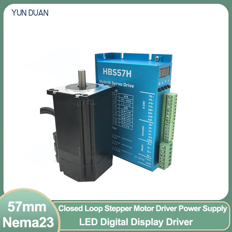Motor Deslizante Fechado do Laço com Codificador 1.5nm 2.2nm 3nm Servo Motor Fácil Híbrido da C.c. com Jogo do Motorista do Freio Nema23 57