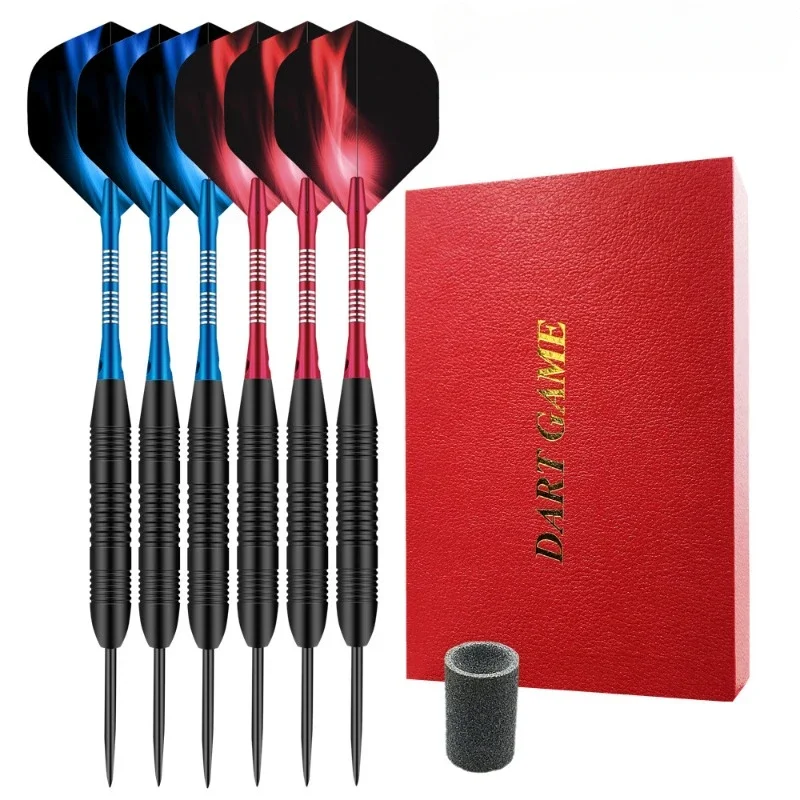 New 6pcs/set 23g Tungsten Steel Needle Darts Gift Box Set with Grindstone for High-quality Dart Game Competition