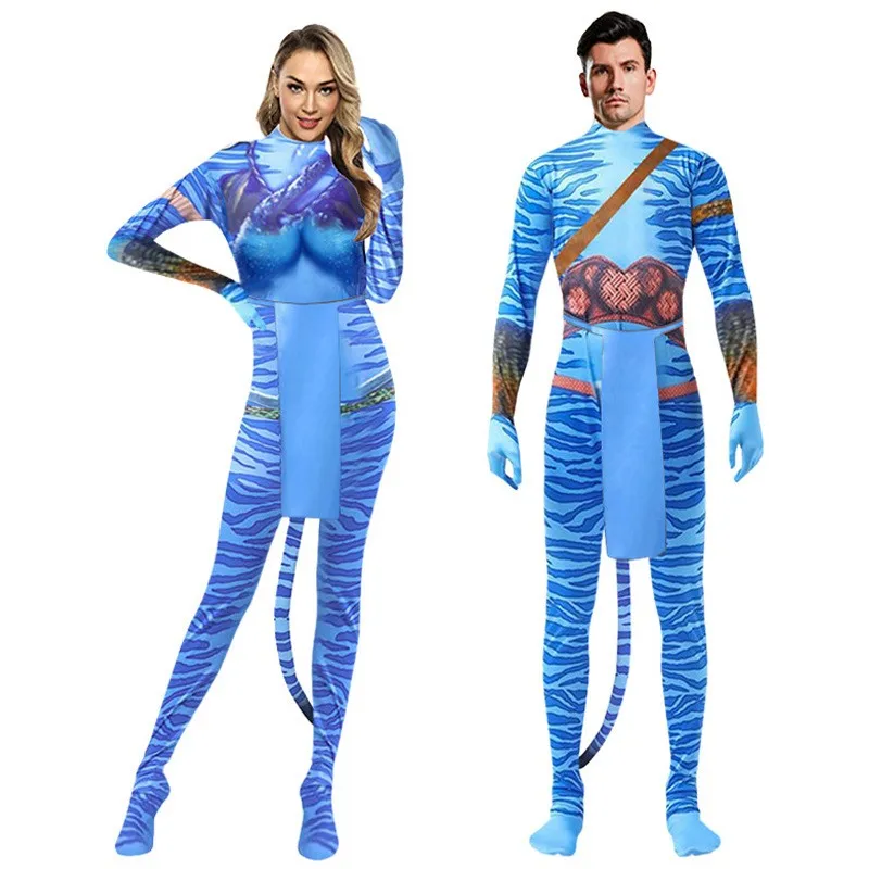 

Halloween Superhero Cosplay Costume Avatar 2 Adult Stage Performance Tight Suit Role-playing Outfit Traditional Chinese Costume