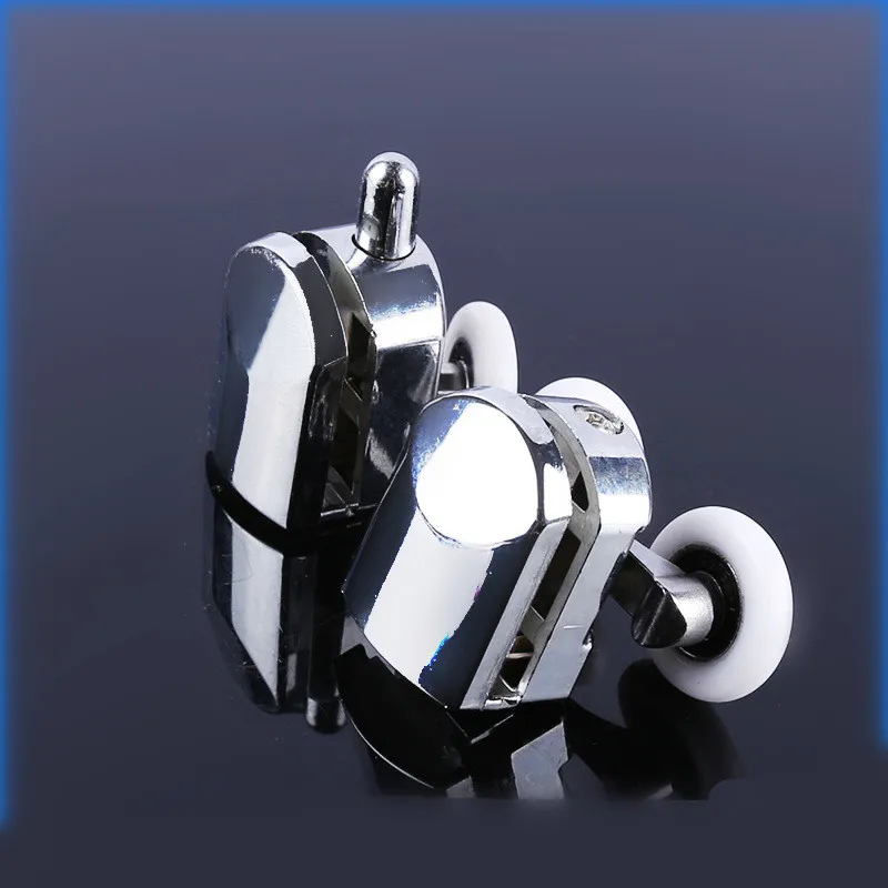 23Mm/25Mm/27Mm Rol Pintu Kamar Mandi Paduan Seng Roda Ganda Pintu Geser Bantalan Rol Pengganti Roda Pelari